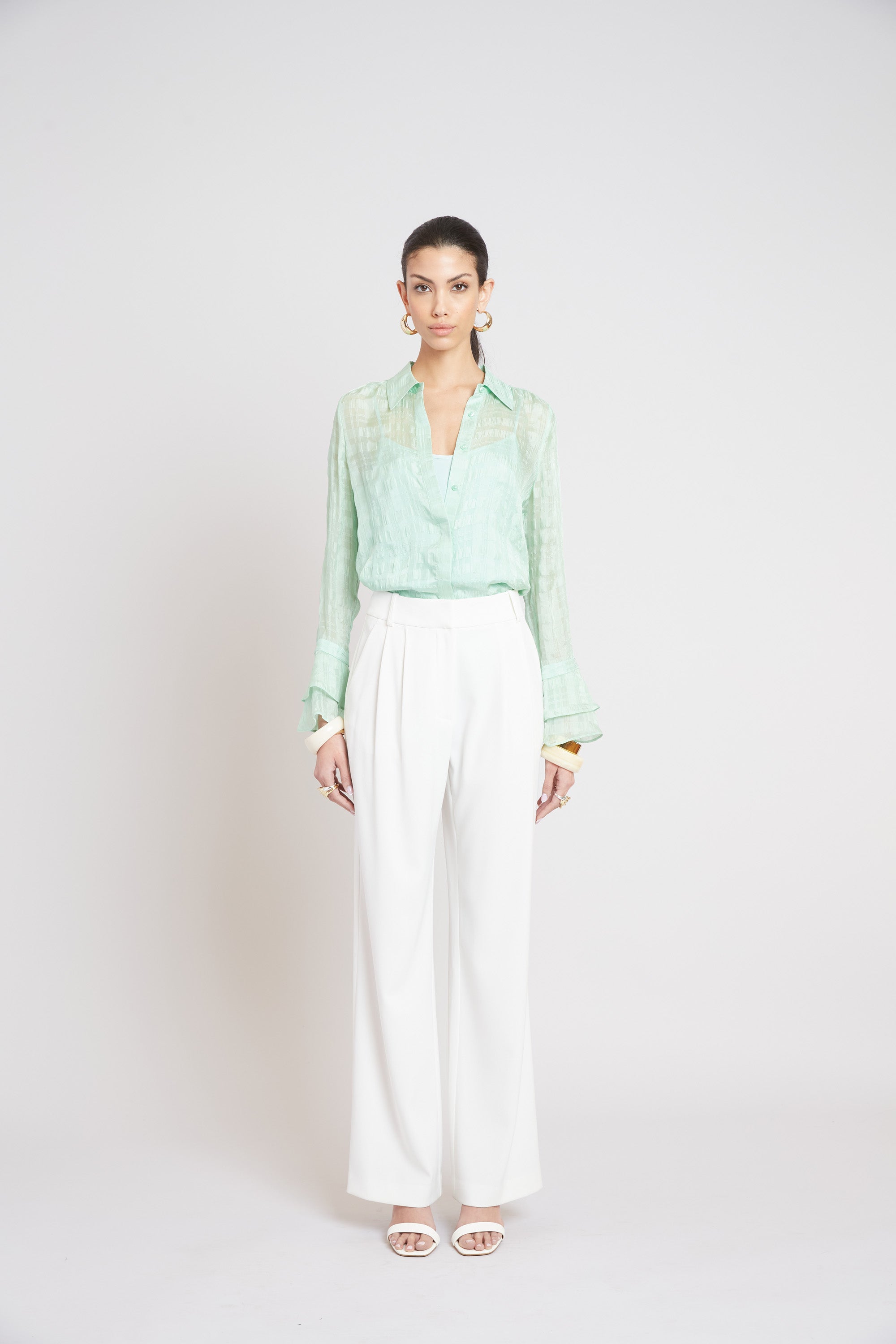 Silk Plaid Jacquard Shirt