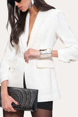 Ruched Sleeve Blazer