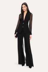 Chiffon Sleeve Blazer