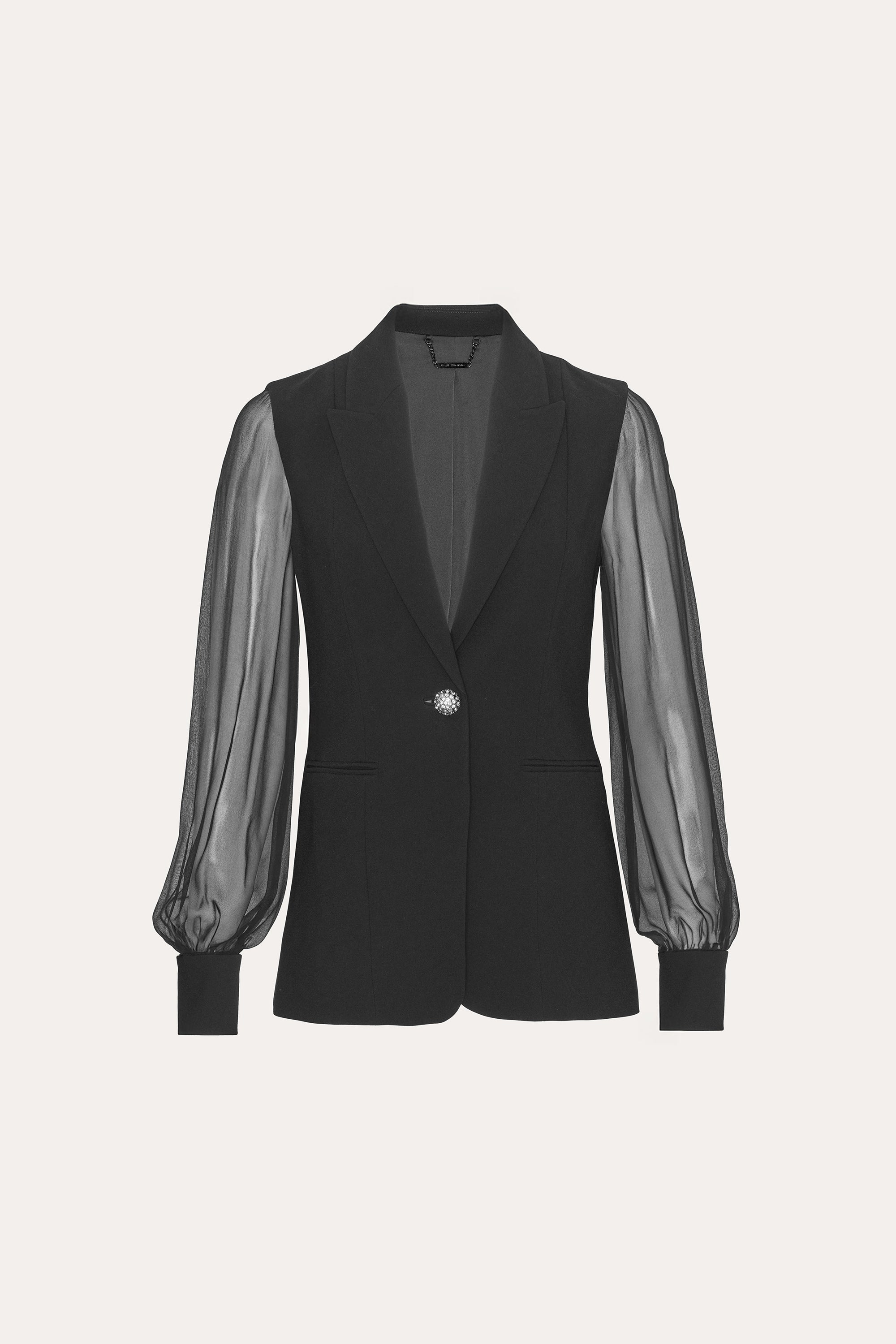 Chiffon Sleeve Blazer