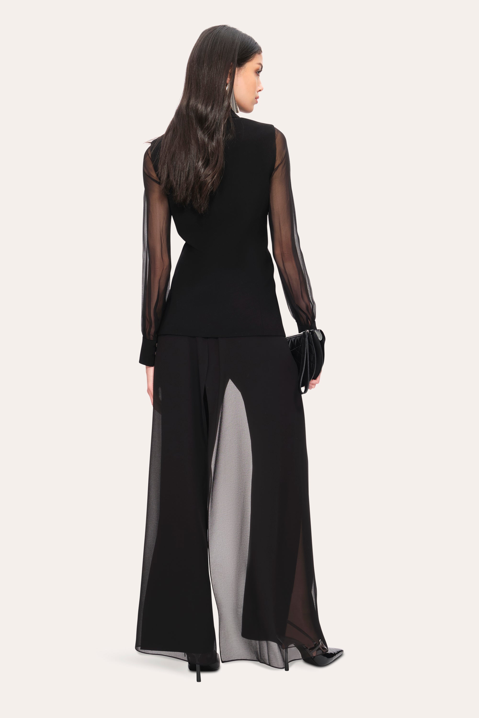 Chiffon Sleeve Blazer
