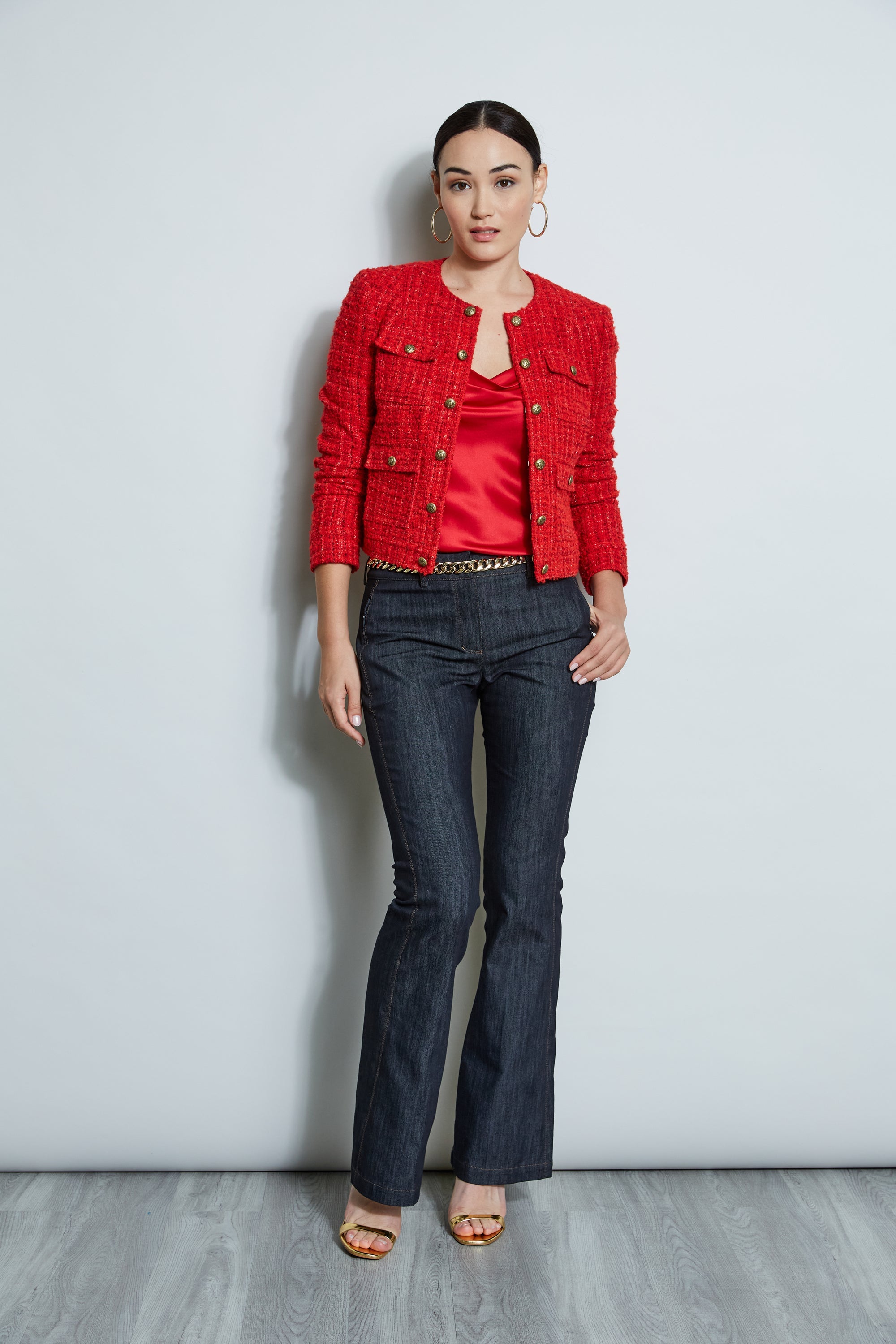 French Tweed Button Jacket