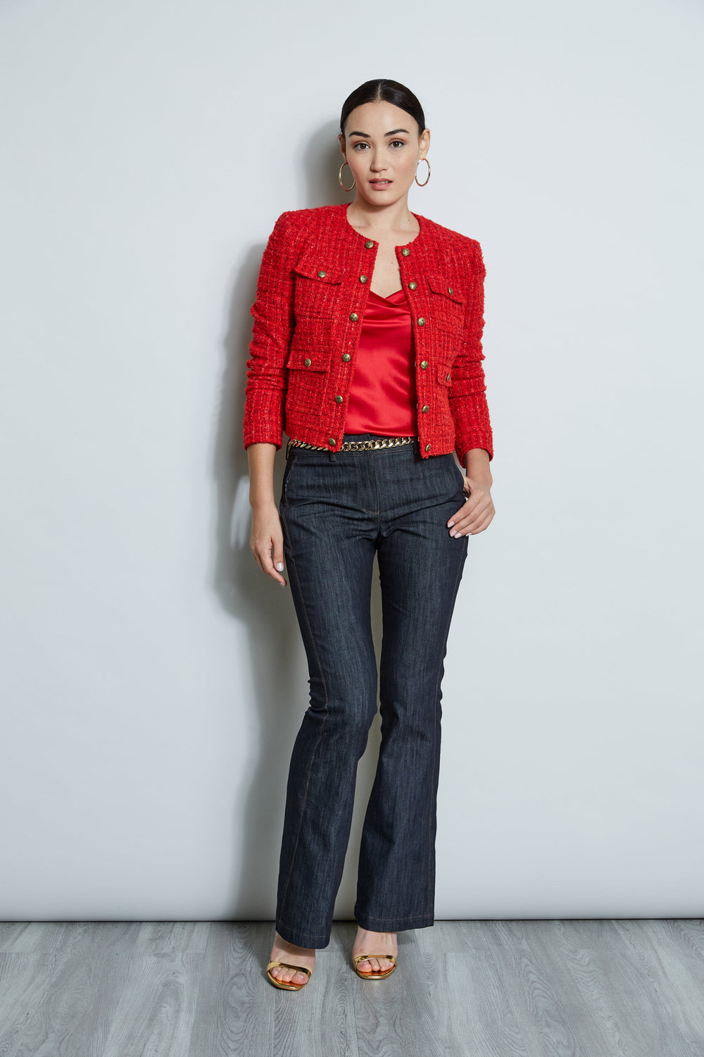 French Tweed Button Jacket