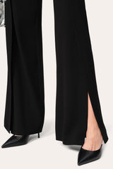 Crepe Overlay Slit Pant