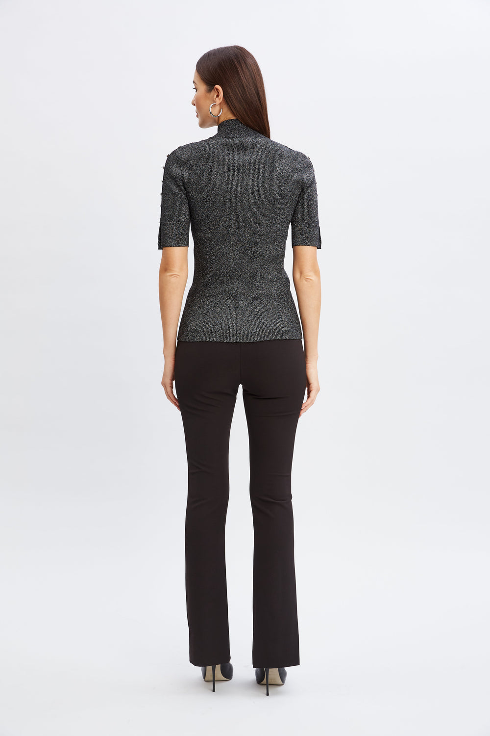 Crepe Seam Slit Flare Pant