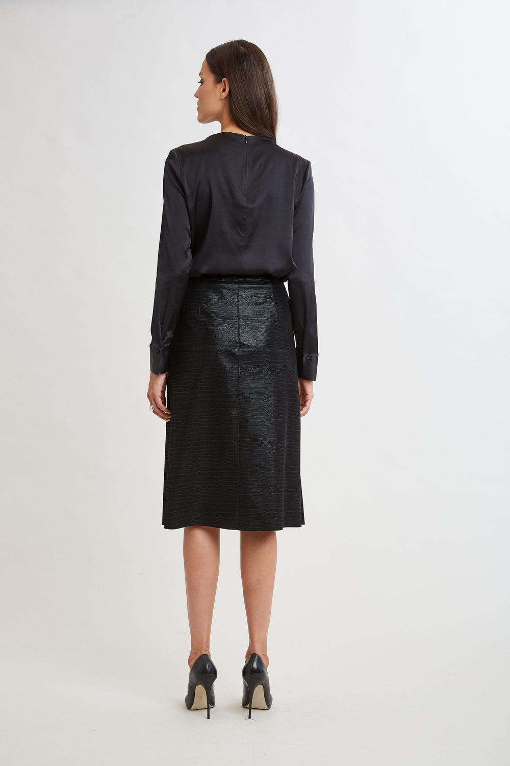 Croc Midi Skirt