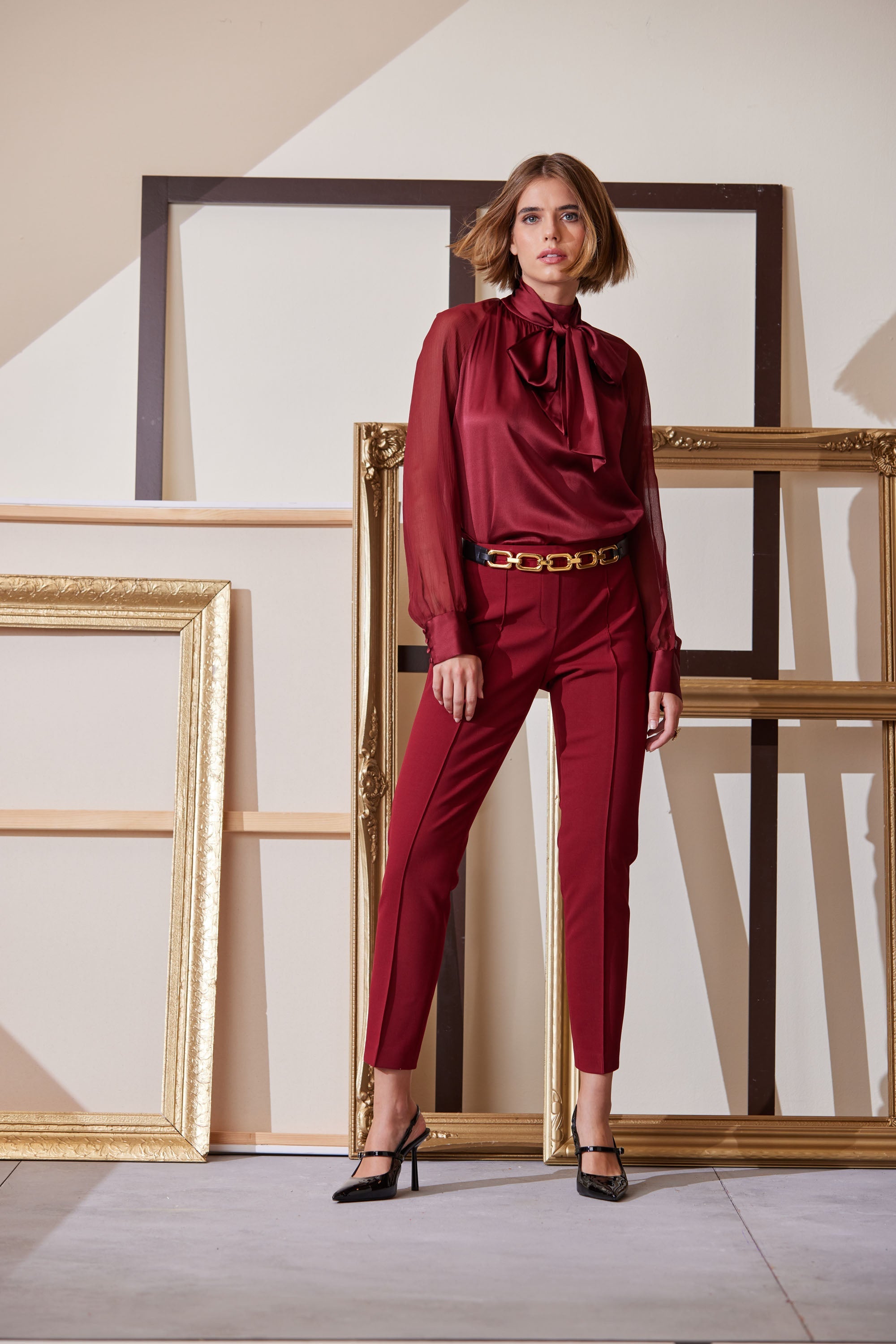 Pintuck Slim Pant